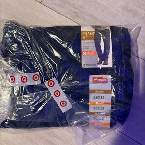 Wrangler Men's Relaxed Fit Jeans Dark Blue Size 38X32 Straight Leg